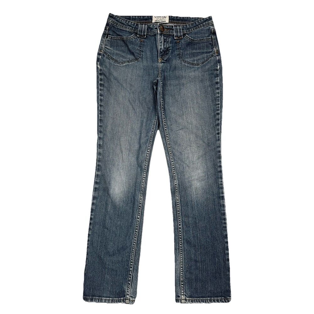 Signature Levi Strauss Low Rise Straight Jeans Womens 6 Blue Measures 29 x 29.5